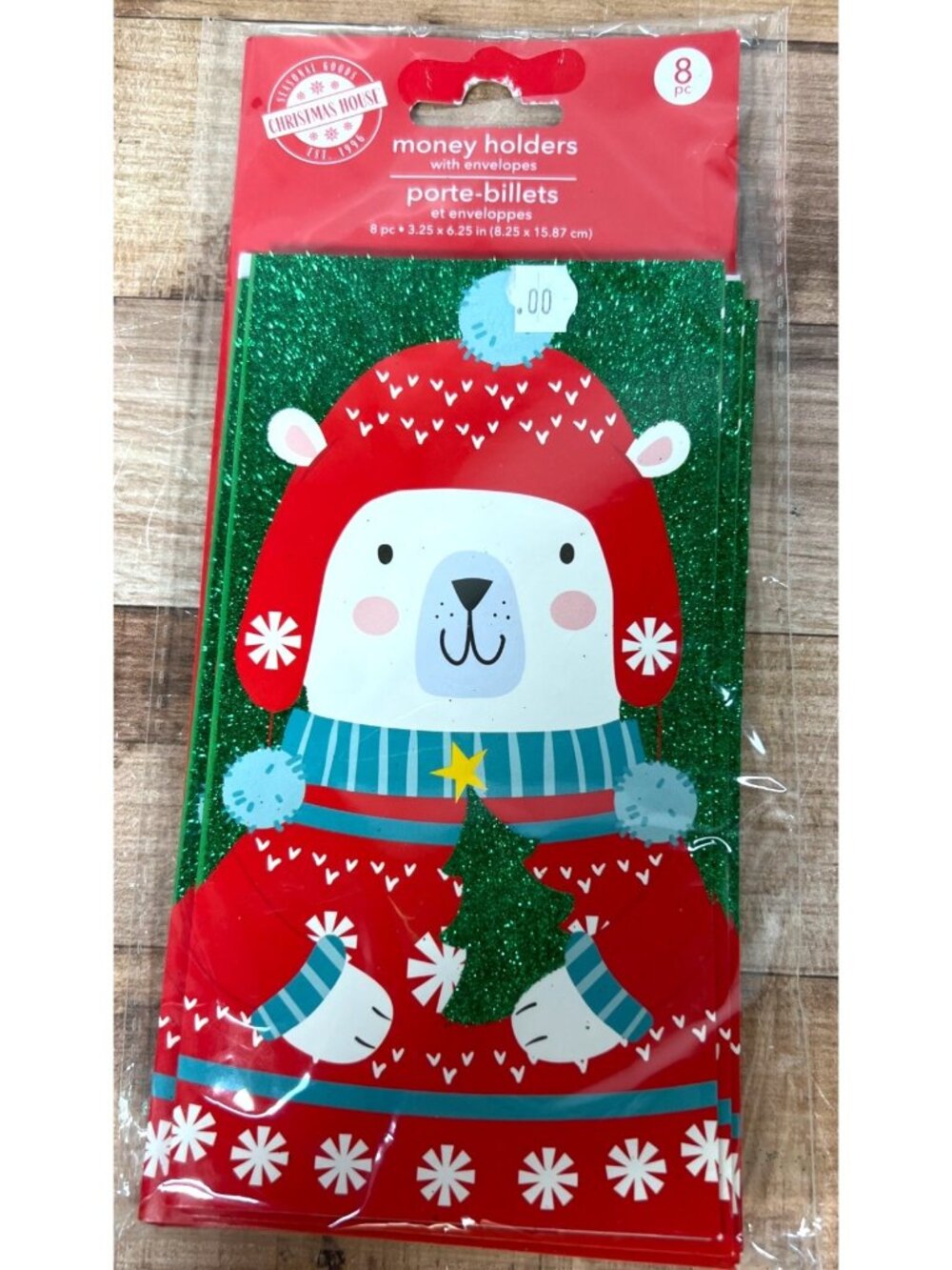 Christmas House Money Holders With Envelopes 8 Pack  3.25" x 6.25"